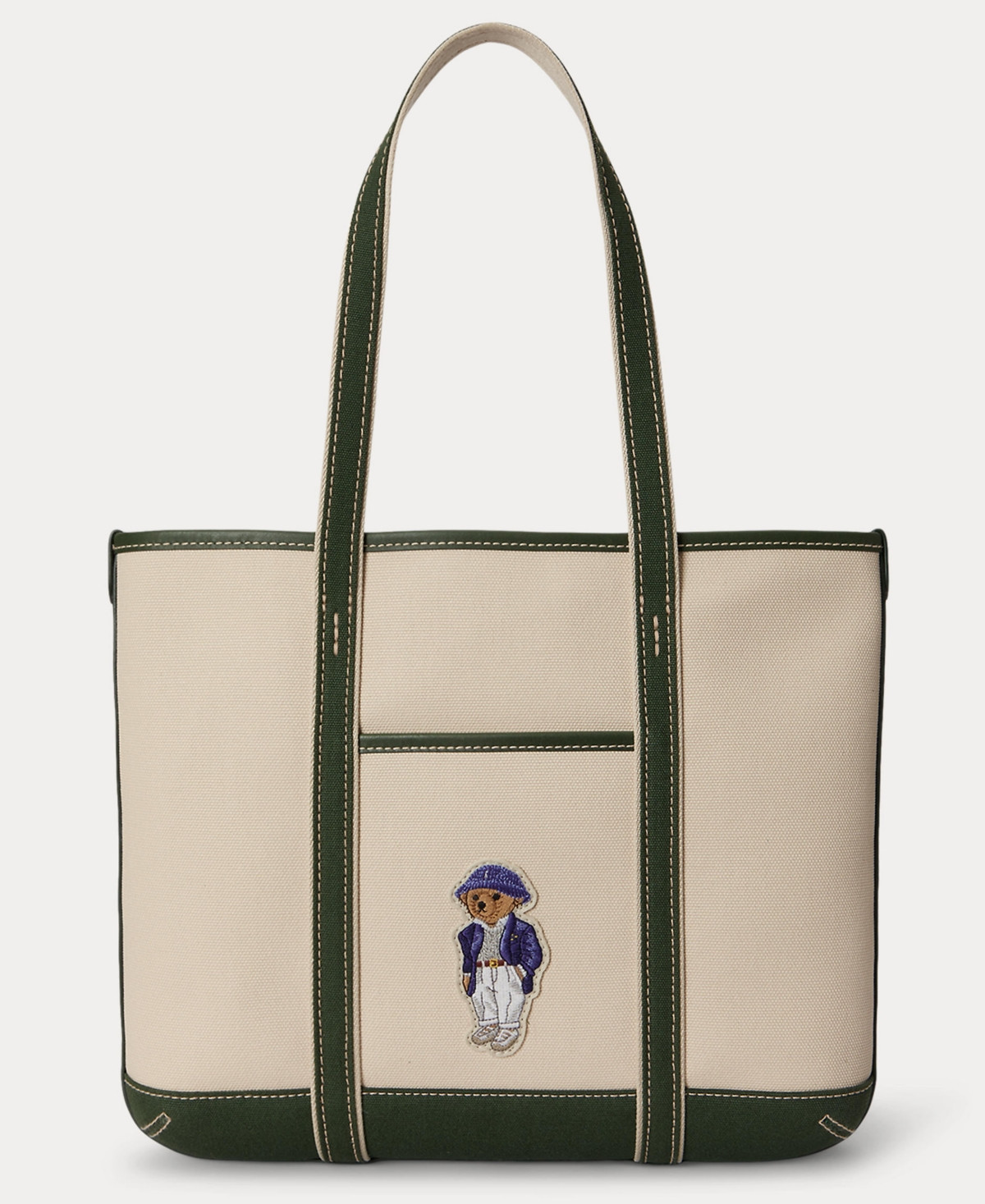 Polo Ralph Lauren Women's Bear Small Shopper Tote - Ecru/Juniper | Macy's