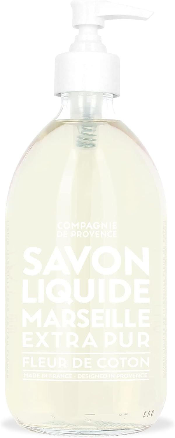 Compagnie de Provence Savon de Marseille Extra Pure Liquid Soap - Cotton Flower - 16.7 Fl Oz Glass P | Amazon (US)