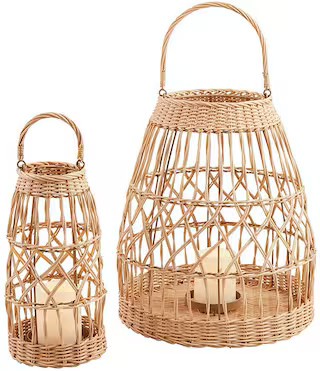 4-Piece Woven LED Candle Lantern Set | Dillard's