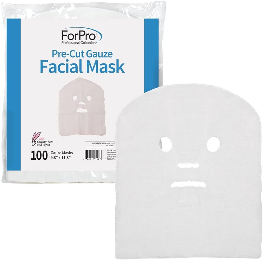 ForPro Precut Gauze Facial Mask, 100% Cotton Gauze, for High Frequency Facial Treatments and Mask... | Amazon (US)