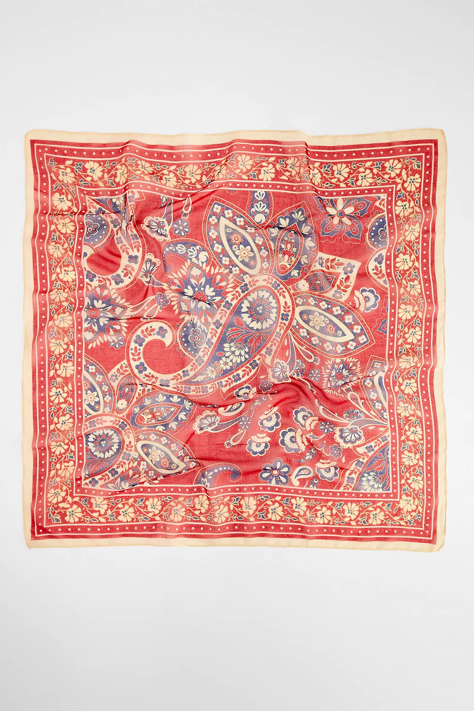 UO Red Paisley Voile Scarf | Urban Outfitters UK