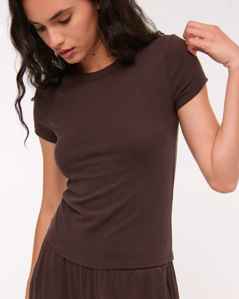 Short-Sleeve Cozy Lounge Knit Tee | Abercrombie & Fitch (US)