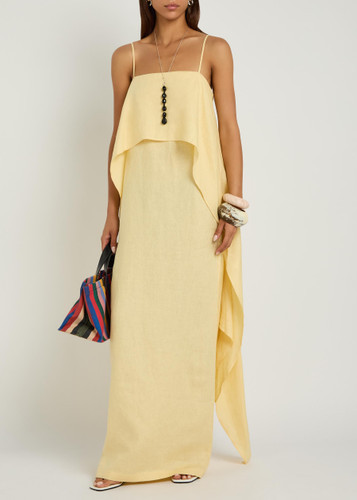 Valencia draped linen maxi dress | Harvey Nichols