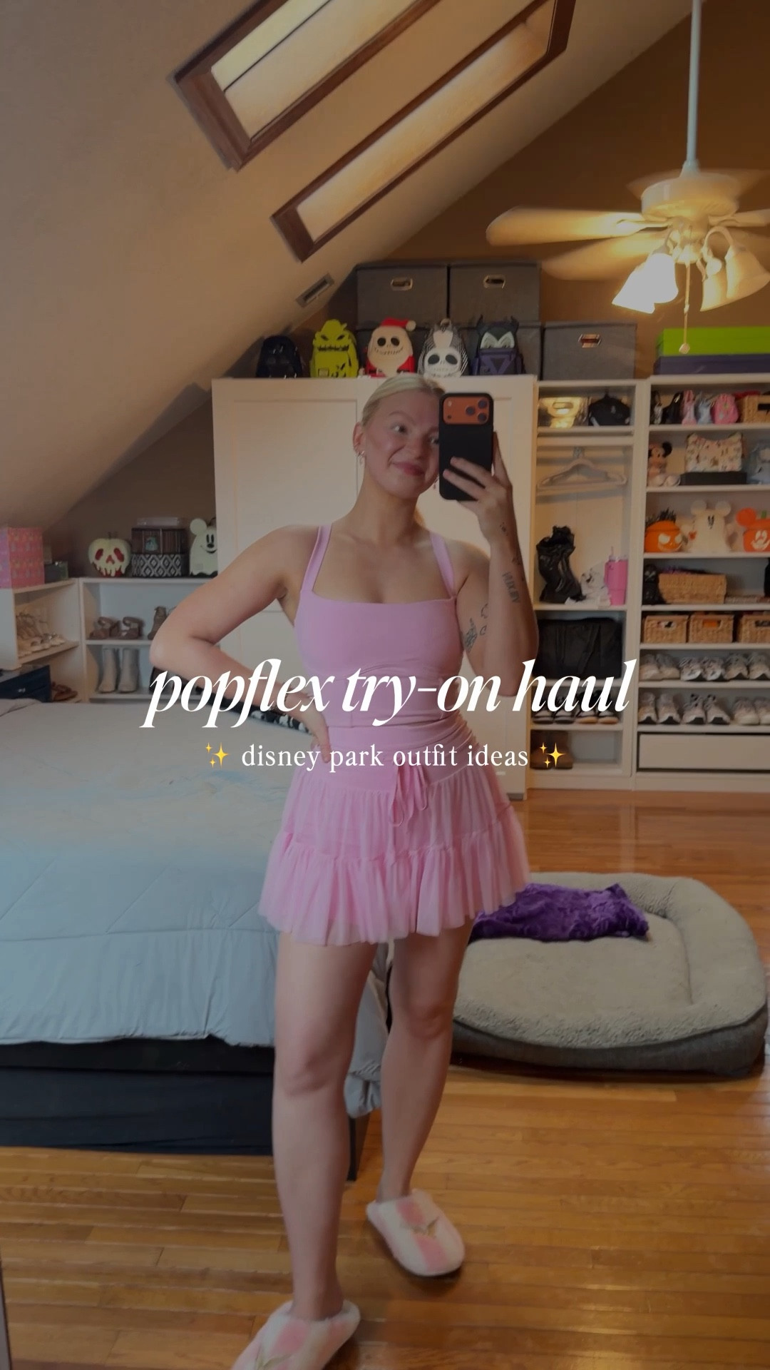 POPFLEX try-on haul | cute Disney outfit ideas 
@POPFLEX 
Tanks: small 
Skirt: medium 
Dress: medium 
Shrug: medium 

#LTKootd #LTKActive