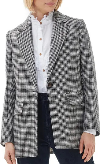 Barbour Patrisse Houndstooth Wool Blend Blazer | Nordstrom | Nordstrom