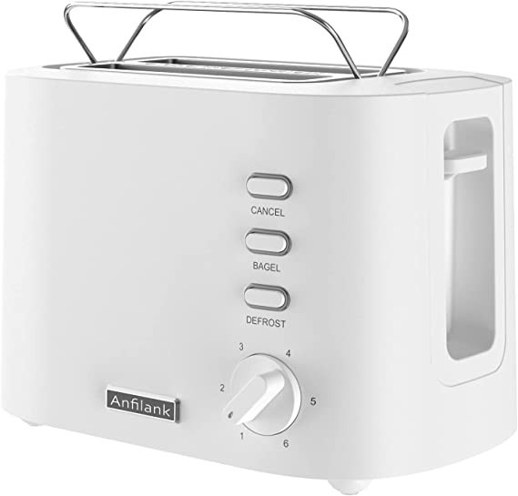 Anfilank 2-Slice Compact Toaster, 1.2" Wide Slots with Warming Rack, 6-Shade Settings, Cancel/Bag... | Amazon (US)