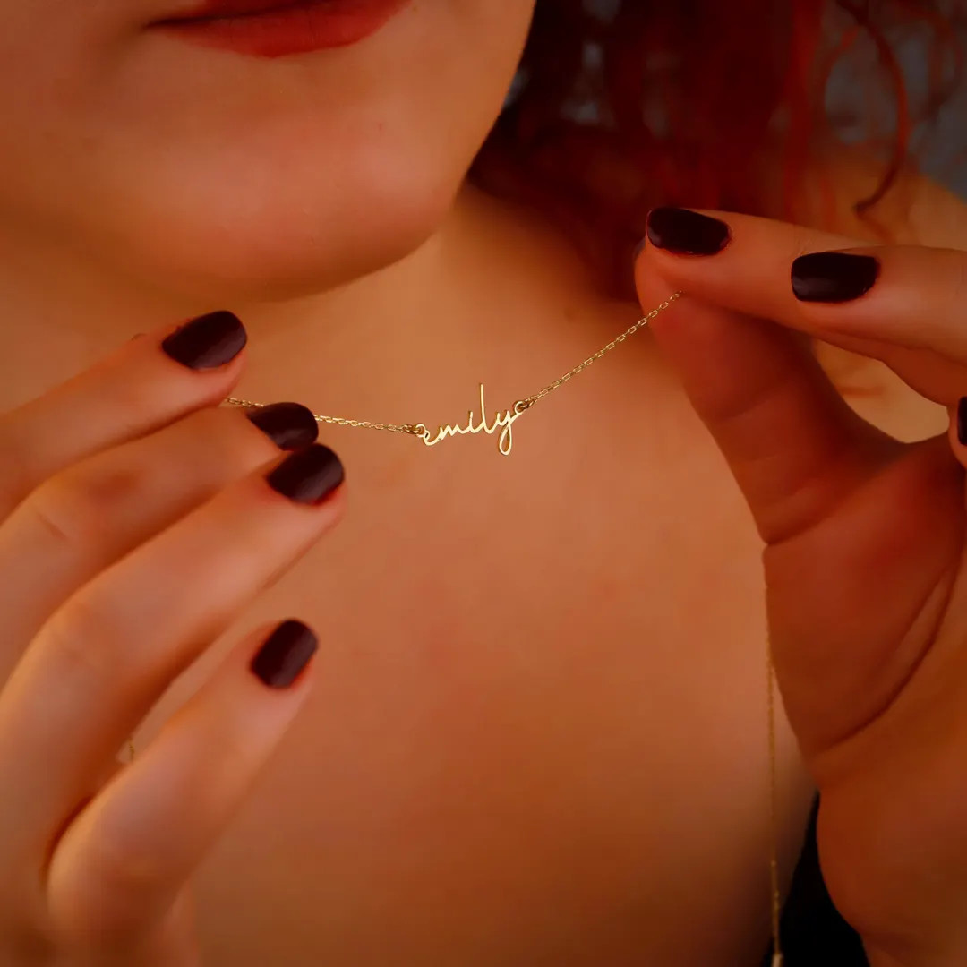 Custom 14K Gold Filled Minimalist Name Necklace, Personalized Signiture Tiny Name Necklace, Daint... | Etsy (US)