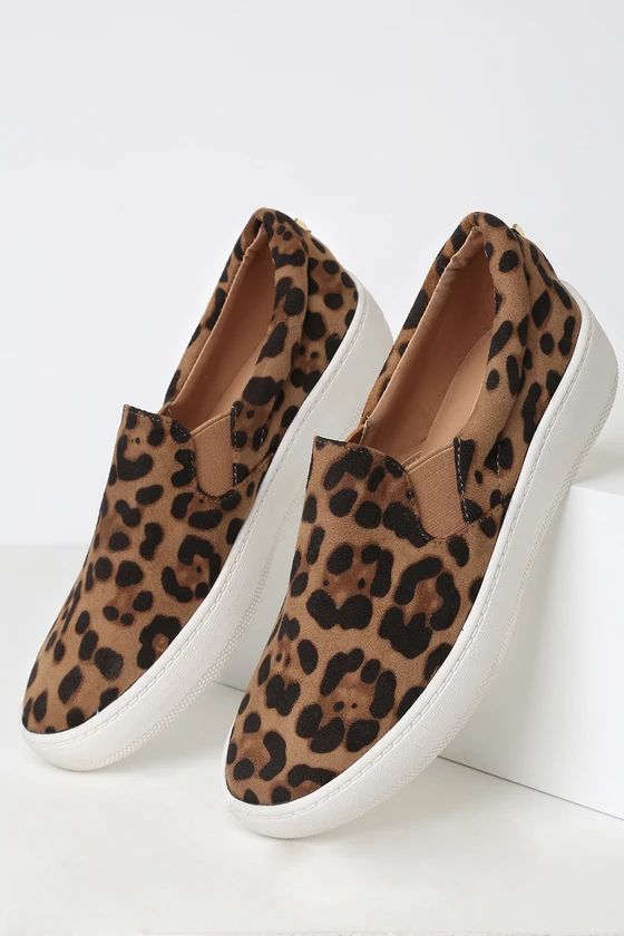 Dylann Leopard Suede Slip-On Flatform Sneakers | Lulus (US)