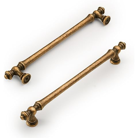 Asidrama 10 Pack 7.5 Inch(192mm) Antique Brass Kitchen Cabinet Handles, Vintage Retro Cabinet Pul... | Amazon (US)