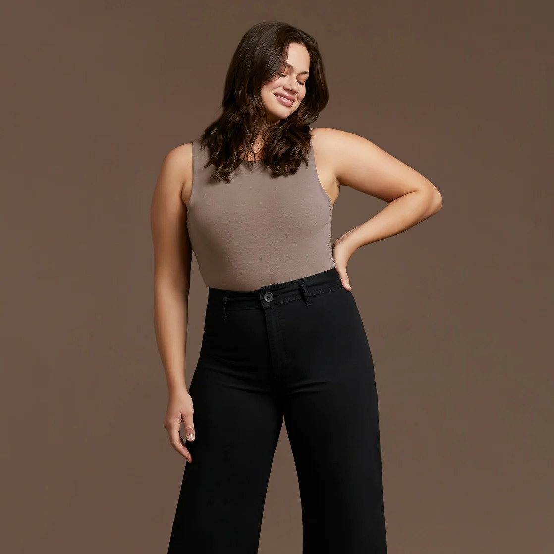 Classic Crew Tank Bodysuit | Mocha - nuuds | nuuds