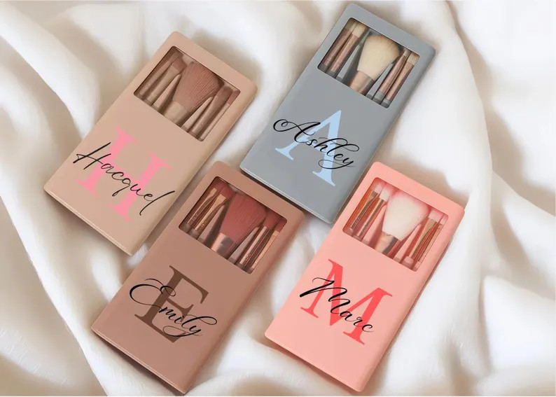 Personalized Makeup Brushes Set,Bridal Shower Favors,Bridesmaid Gifts,Ultimate Portable Make-up B... | Etsy (US)