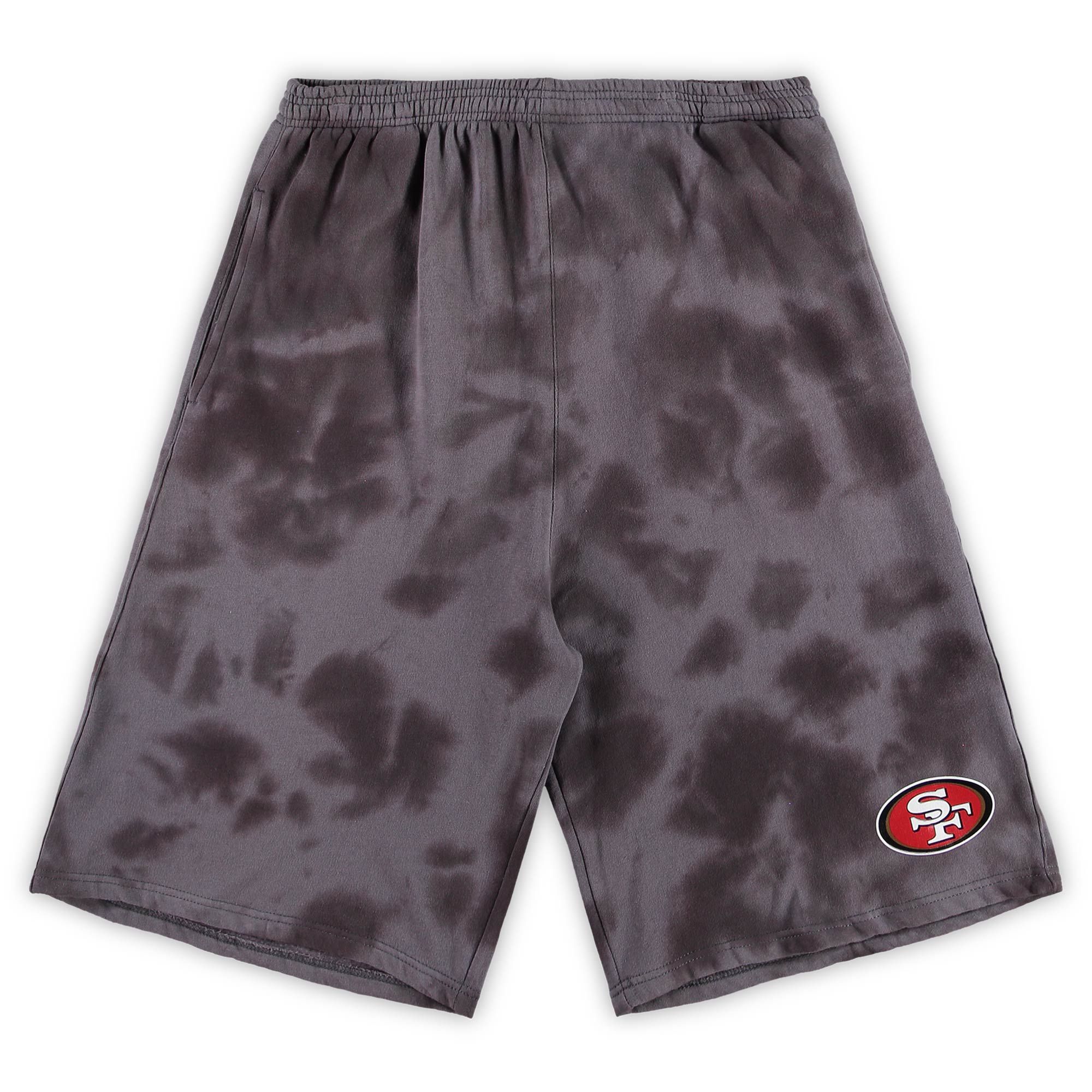 Men's San Francisco 49ers Charcoal Big & Tall Tie-Dye Shorts | NFL Shop
