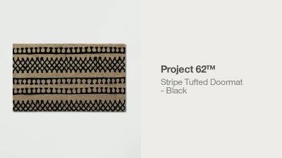 1'6"X2'6"/18"X30" Stripe Tufted Doormat Black - Project 62™ | Target