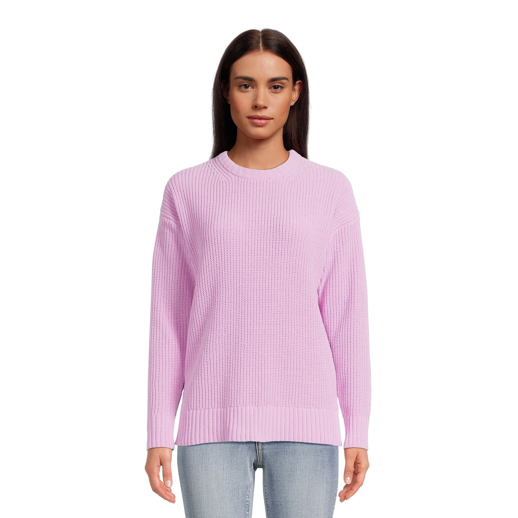 Time and Tru Women's Long Sleeve Chenille Pullover Crewneck Sweater - Walmart.com | Walmart (US)