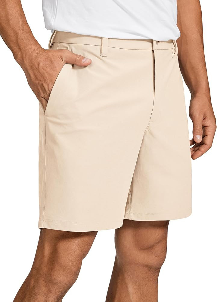 CRZ YOGA Men's All Day Comfy Golf Shorts - 7"/9" Stretch Lightweight Flat Front for Casual Work w... | Amazon (US)