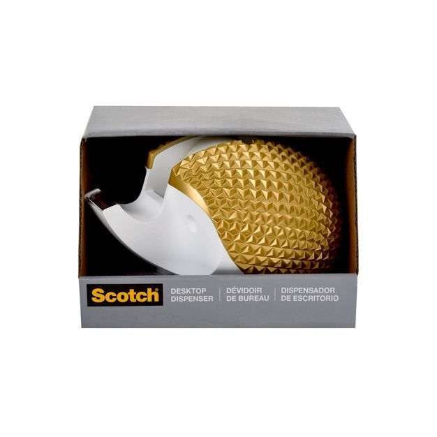 Scotch Designer Hedgehog Desktop Tape Dispenser - White/Gold | Target