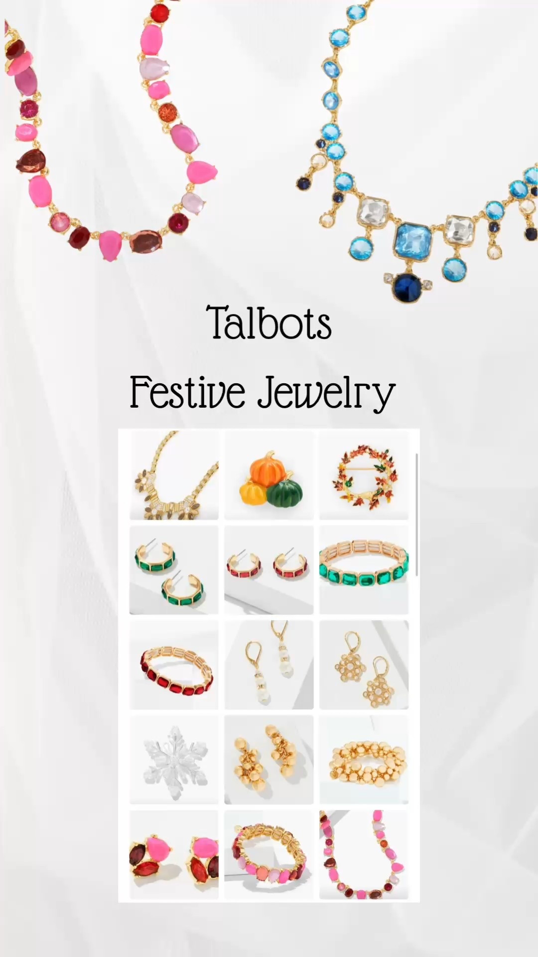 Dress up your classic pieces with these gorgeous accessories from Talbots. 
Wear the blue or pink set with your bright navy or black sheath dress for a touch of elegance. 
A broach dresses up a plain pea coat, purse, blazer or sweater.
Add some gold and pearl touches for sophistication.
Dress up your holiday outfit with green and red glamour.
Which one is your favorite?
#talbots #jewelry #holidayaccessories
#hocspring

#LTKStyleTip #LTKFindsUnder50 #LTKSaleAlert

#LTKGiftGuide #LTKHoliday