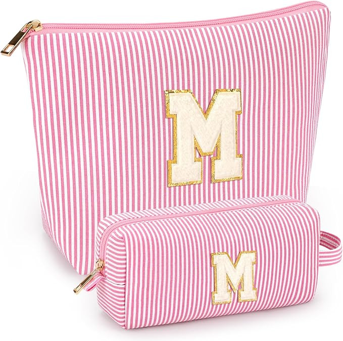 mibasies 2 PCS Initial Makeup Bags: Mothers Day Gifts for Women - Best Friend Birthday Gifts Grad... | Amazon (US)