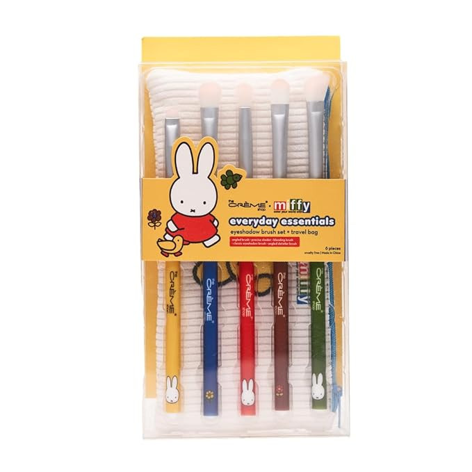 The Crème Shop Miffy Everyday Essentials Eyeshadow Brush Set and Travel Bag, Cute Miffy Pouch, 5... | Amazon (US)