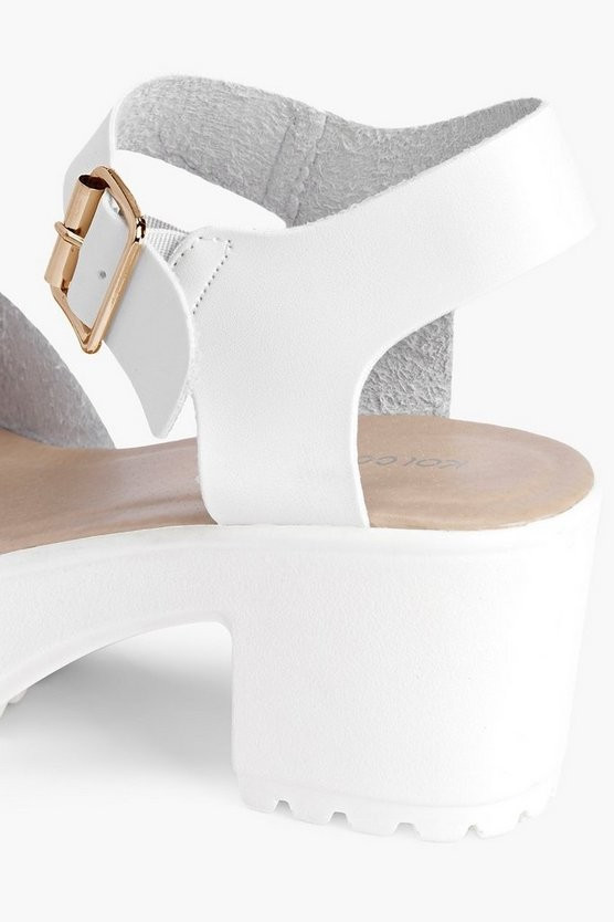 Peeptoe Two Part Cleated Sandals | Boohoo.com (US & CA)