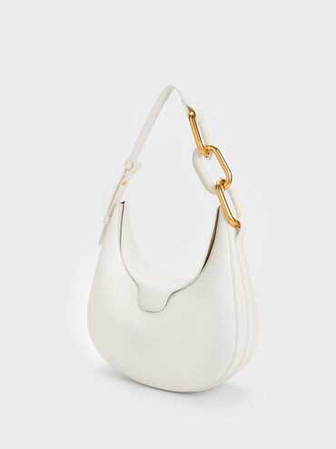 Kora Metallic-Accent Moon Bag | Charles & Keith US