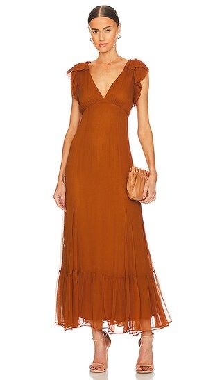 Althea Maxi Dress in Golden Spice | Revolve Clothing (Global)