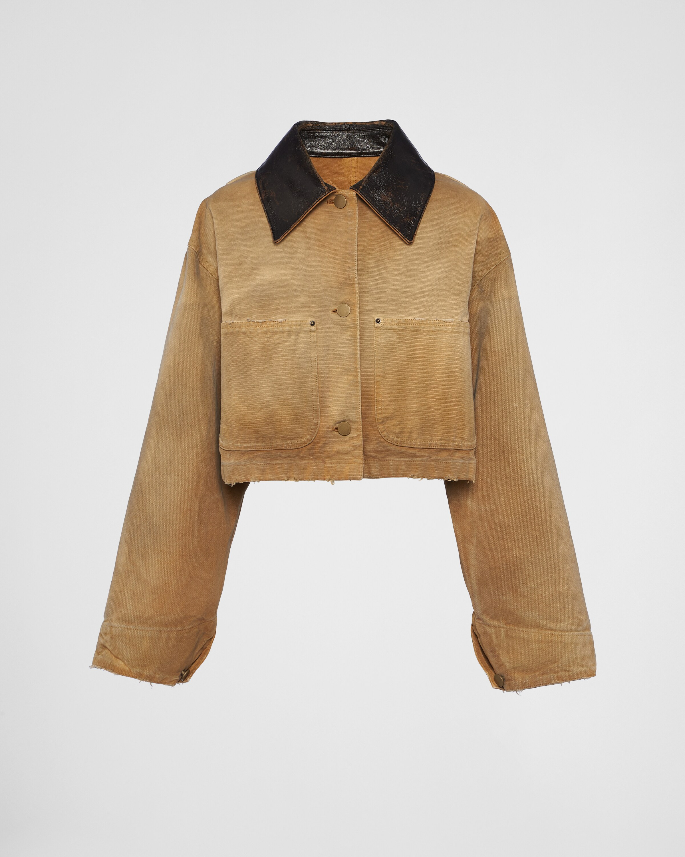 Cropped canvas jacket | Prada US