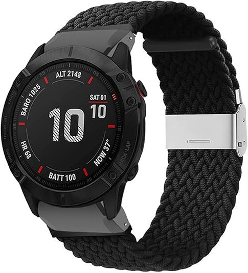 22mm 26mm Black Color Elastic Nylon Watch Strap，For Garmin Series Watches Replacement Watch Ban... | Amazon (US)