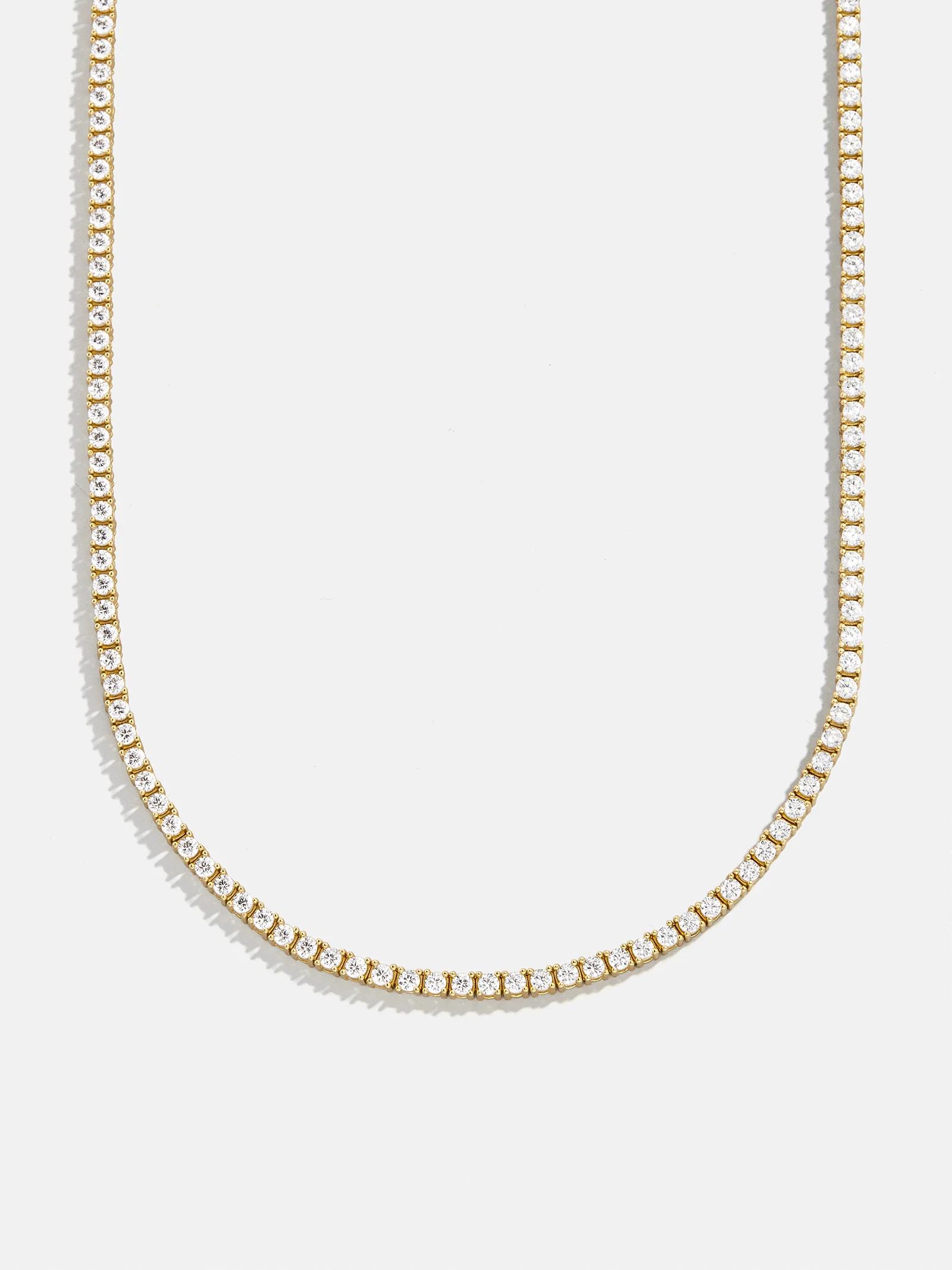 Billie 18K Gold Tennis Necklace - 18K Gold Plated Sterling Silver | BaubleBar