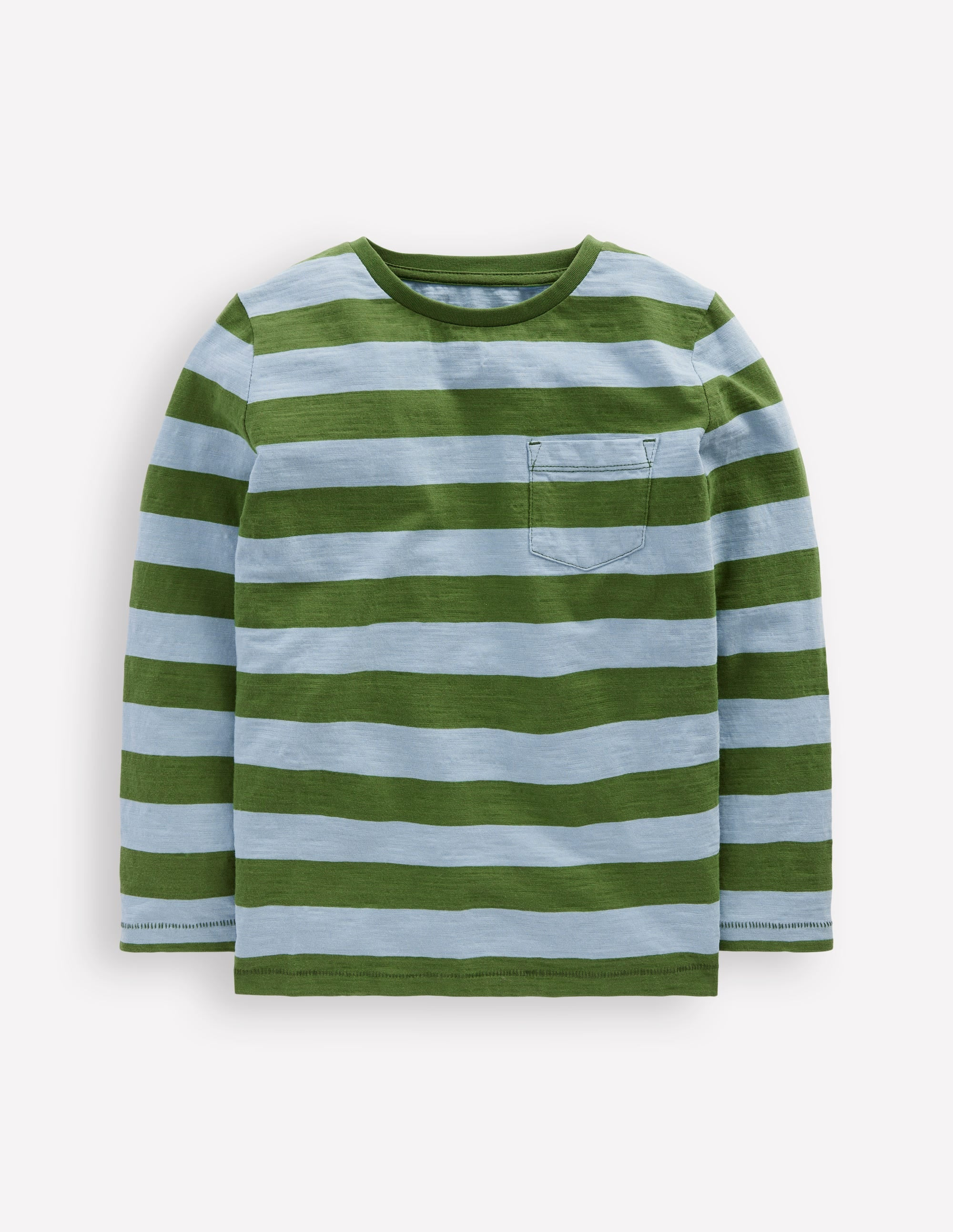 Everyday Long Sleeve T-Shirt-Glacier Blue/ Broccoli Green | Boden (US)