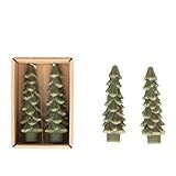 Creative Co-Op Unscented Tree Shaped Taper Candles, Evergreen, Boxed Set Of 2 | Amazon (US)