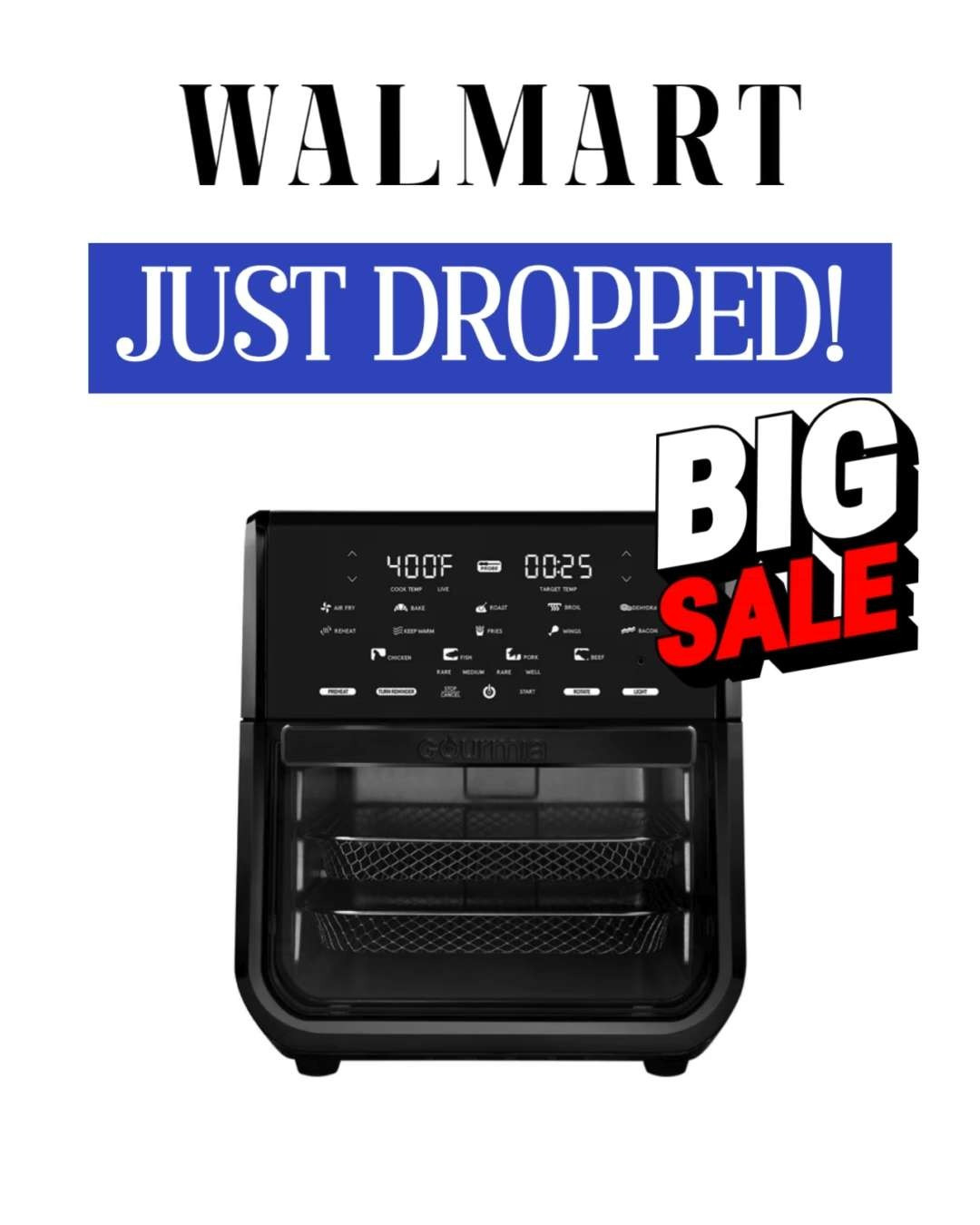 Major deal you don’t want to miss 🔥✨ The Gourmia All-in-One 14-Quart Air Fryer does everything from air frying and baking to rotisserie and dehydrating—and it’s only $50 right now 😱 Regularly $129.99, this is a HUGE savings for a kitchen must-have. Grab it now before it sells out 🛒💨

#LTKDeals #LTKKitchen #LTKHome #LTKSale #LTKFinds 

 #LTKGiftGuide #LTKfoodie #LTKHome