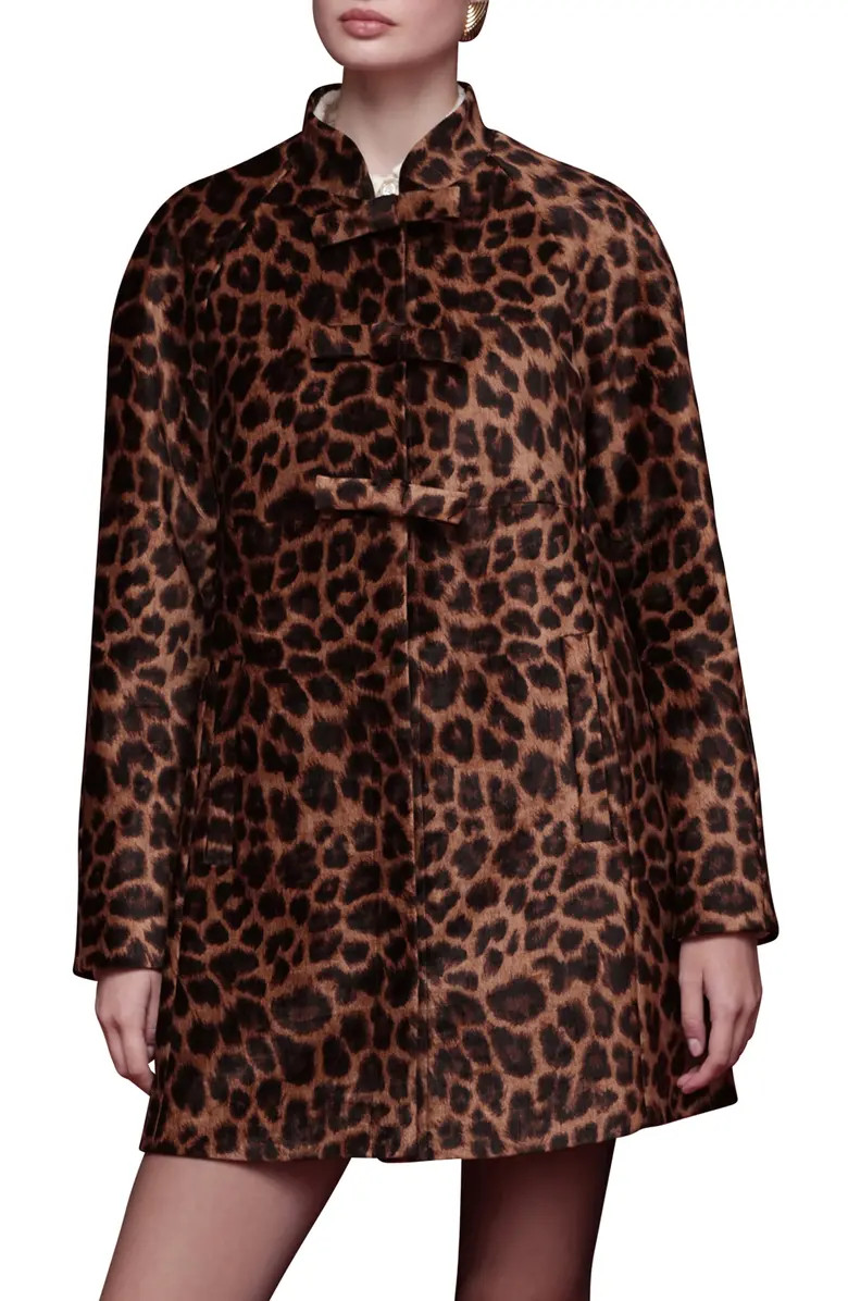 Avec Les Filles Leopard Print A-Line Jacket | Nordstrom | Nordstrom