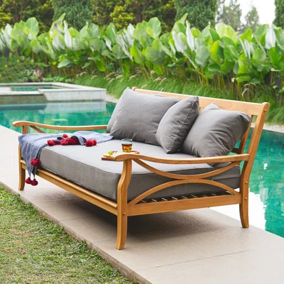 Brunswick Indonesian Teak Patio Daybed | Wayfair North America