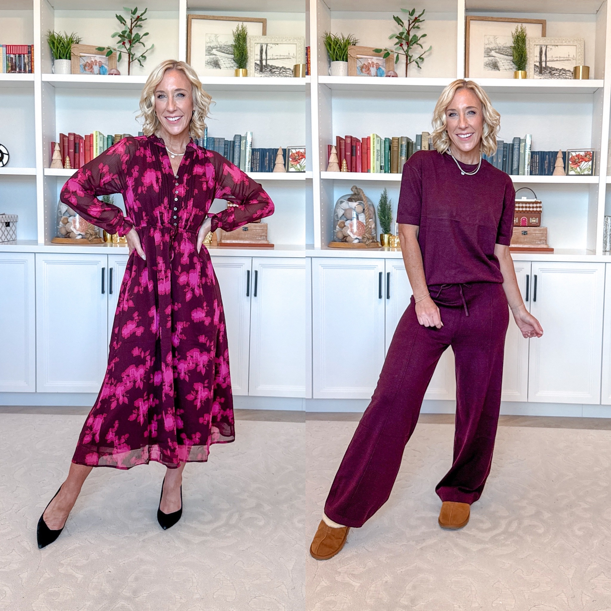 Walmart; unboxing part 2 

Pintuck Midi/Maxi Dress - size XS. $24.98. 2 colors. 

Jersey Short Sleeve Top & Pants Sweater 2-Piece Set - $28.98. 4 colors. 

Suede Clog Slippers - only comes in full sizes, so size up if in between. $12.99. 3 colors (only one on sale)

#LTKOver40#LTKFindsUnder50#LTKHoliday 

 