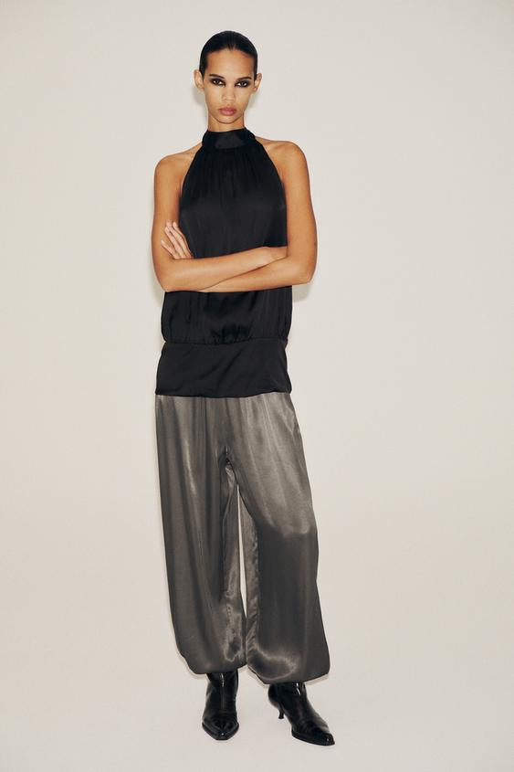 SATIN BALLOON TROUSERS | Zara UK