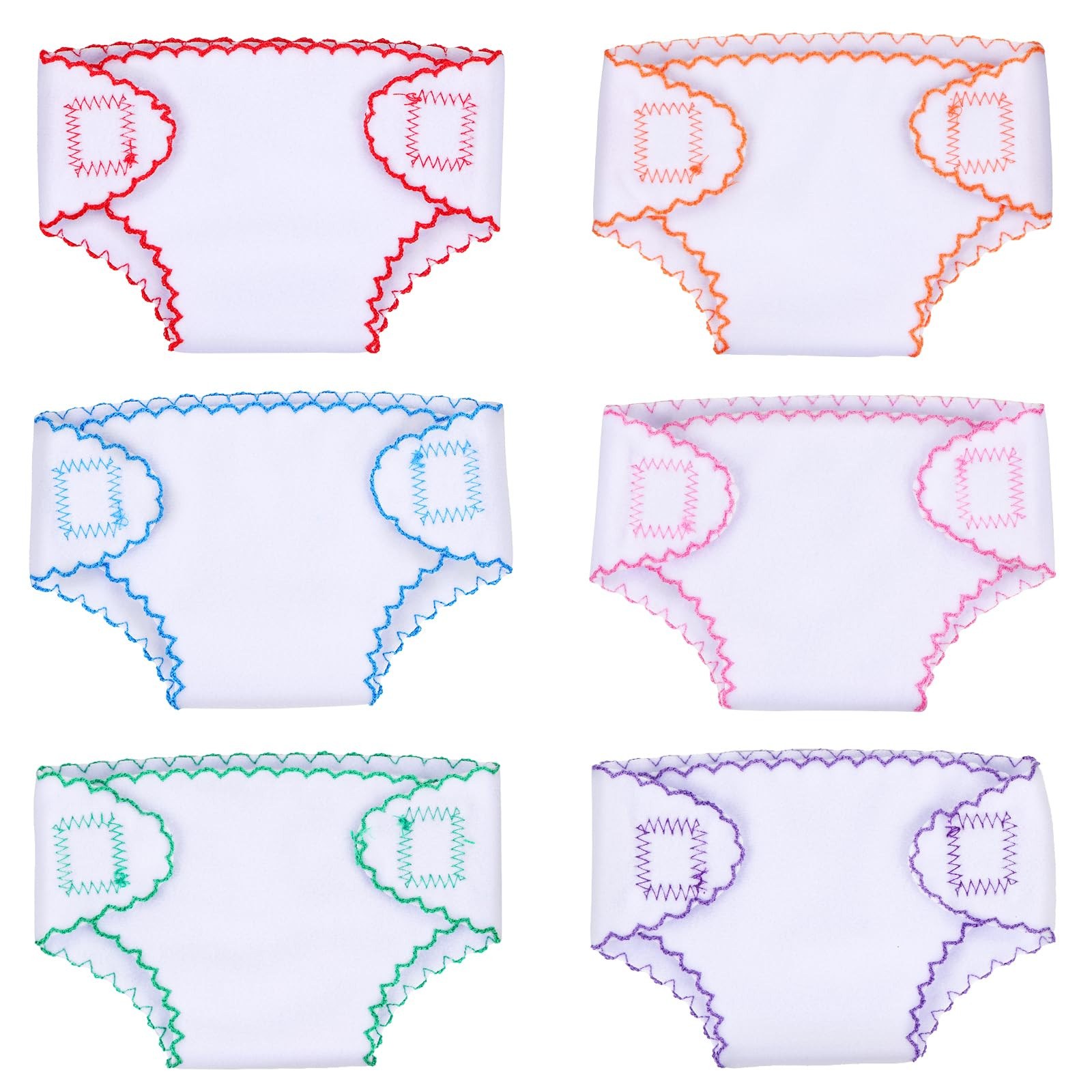 BABESIDE 6 Pcs Baby Doll Diapers for 12-15 Inch Dolls, Reusable & Washable Doll Underwear Fits Ne... | Amazon (US)