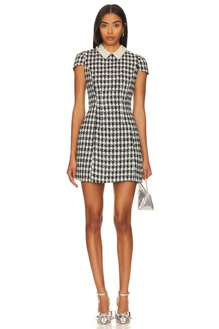 Alice + Olivia Velia Mini Dress in Black & Off White from Revolve.com | Revolve Clothing (Global)