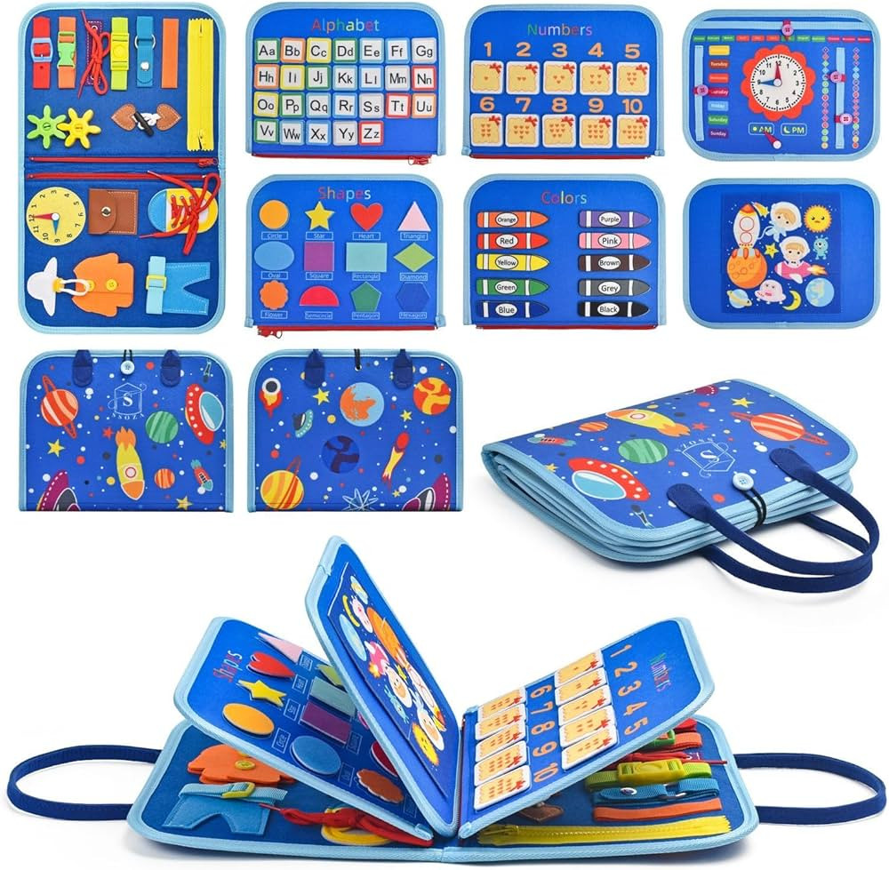 Montessori Sensory Board Busy Board for Toddlers 3-5 Years Old Educational Toys with Life Skills,... | Amazon (US)