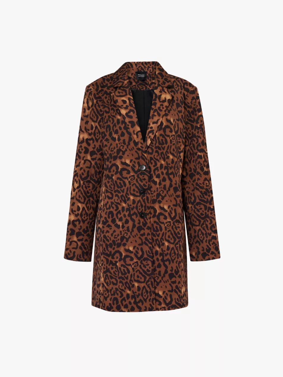Reformation x Laura Harrier Eleonore leopard pattern stretch-woven jacket | Selfridges