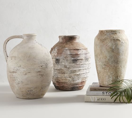 Artisan Handcrafted Terracotta Vases - White | Pottery Barn (US)