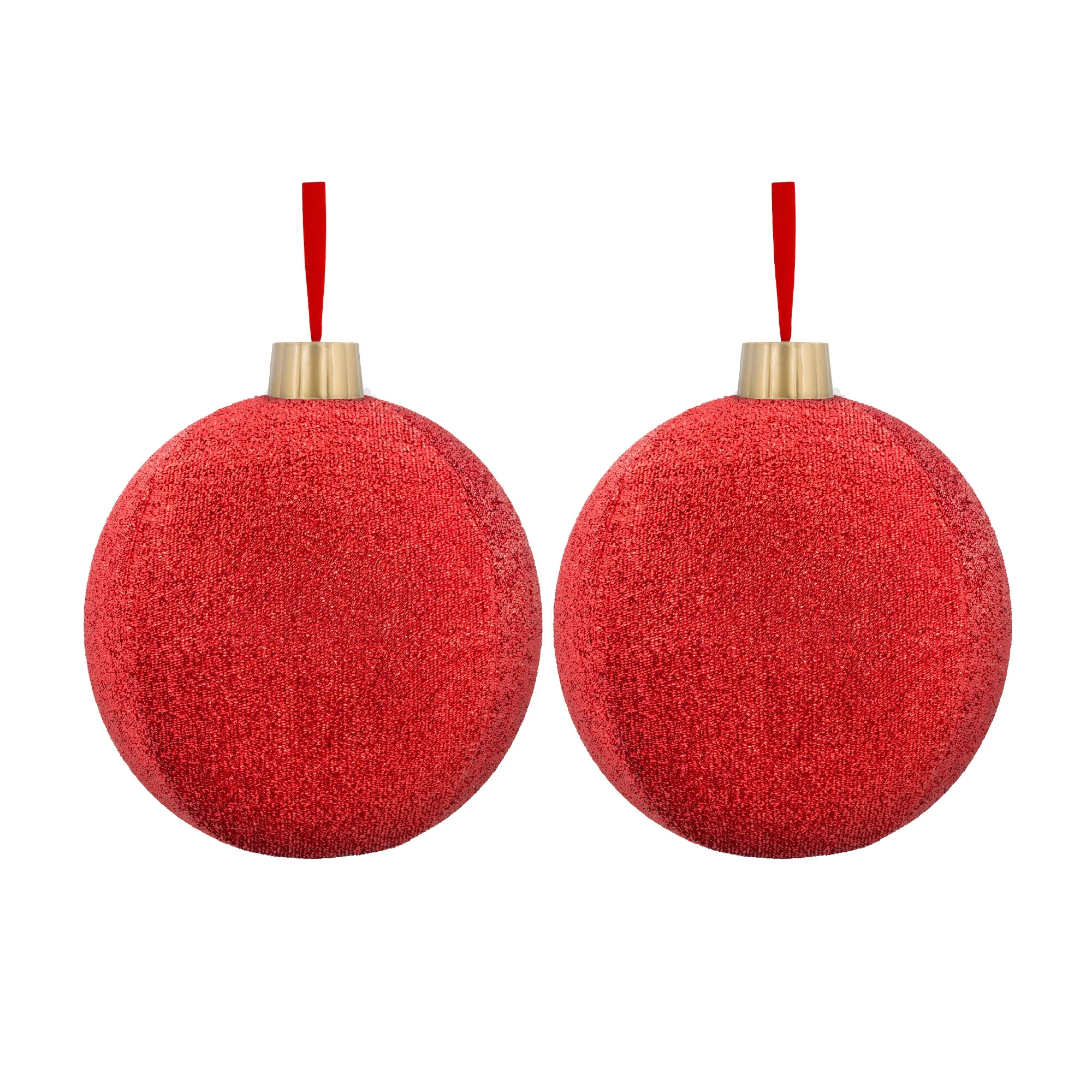 Holiday Time Christmas Inflatable Red Tinsel Ornament 2 Pack, 12" - Walmart.com | Walmart (US)