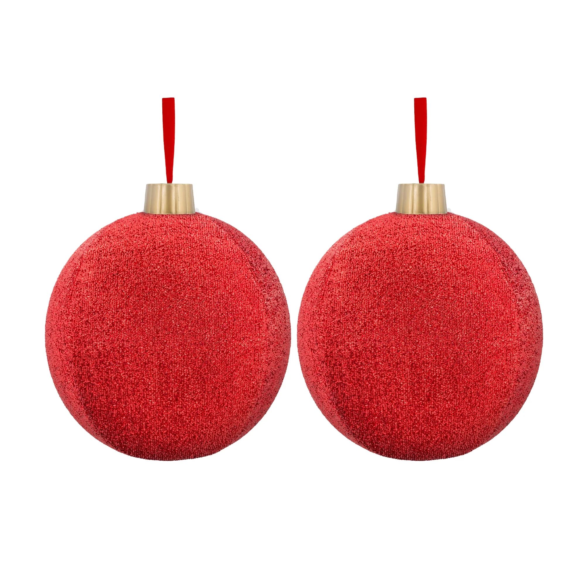 Holiday Time Christmas Inflatable Red Tinsel Ornament 2 Pack, 12" - Walmart.com | Walmart (US)