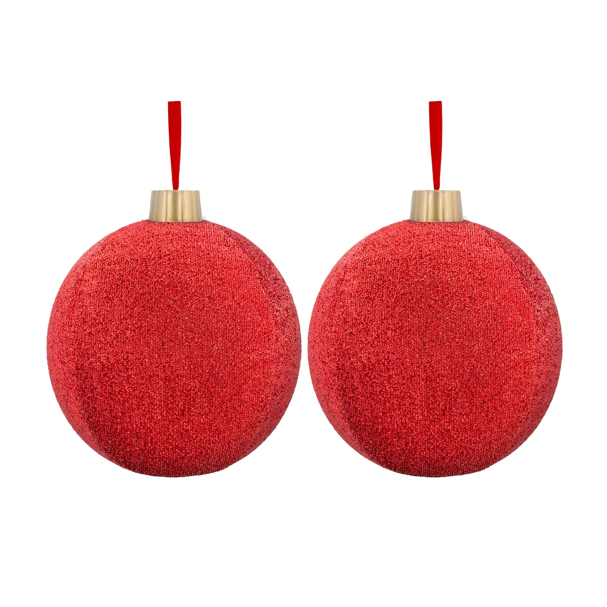 Holiday Time Christmas Inflatable Red Tinsel Ornament 2 Pack, 12" - Walmart.com | Walmart (US)