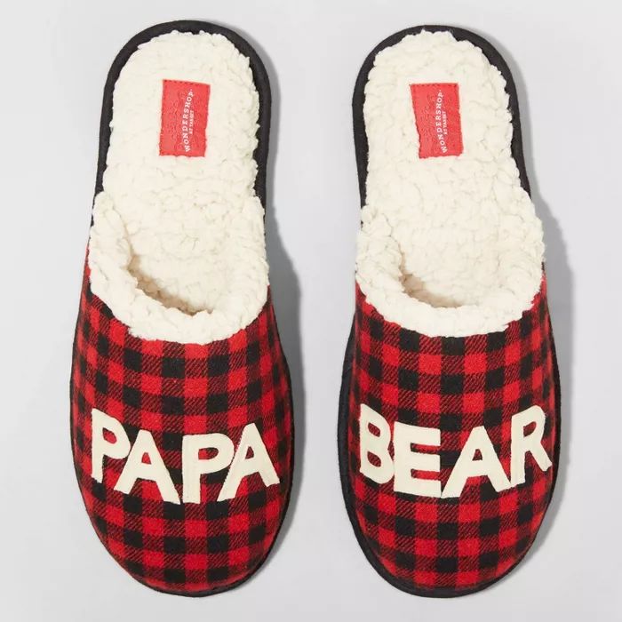Men's Family Sleep Papa Bear Slippers - Wondershop™ Red | Target