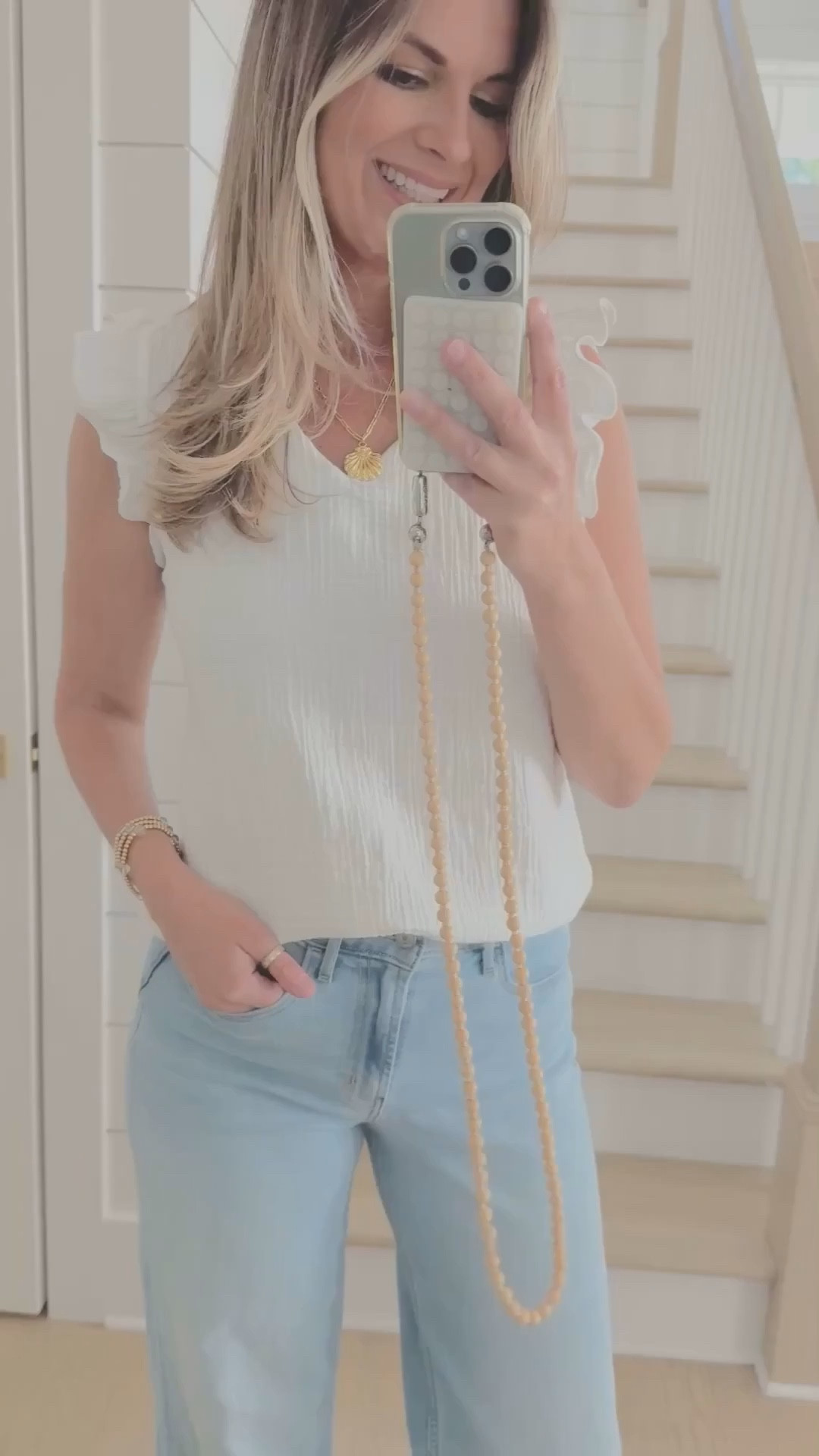 Wearing size small in the Amazon top and 4 tall in the jeans. I am 5’11”. 

#LTKSaleAlert #LTKootd #LTKOver40