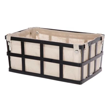 Mainstays Black Rectangle Metal Storage Basket with Removable Liner | Walmart (US)