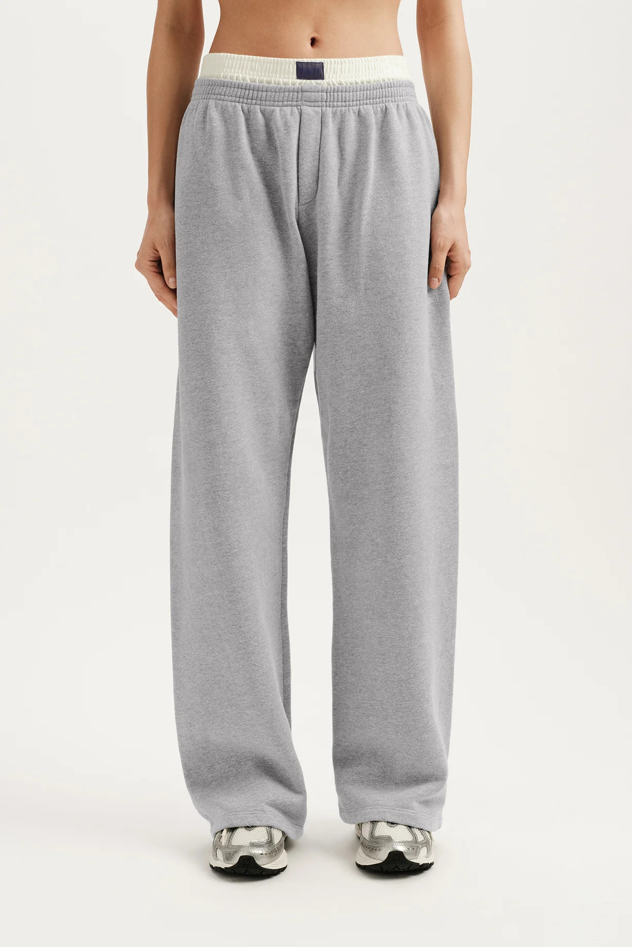 MIDWEIGHT SWEATS STAPLE LAYERED STRAIGHT LEG SWEATS - IRON HEATHER GRE | SET Active