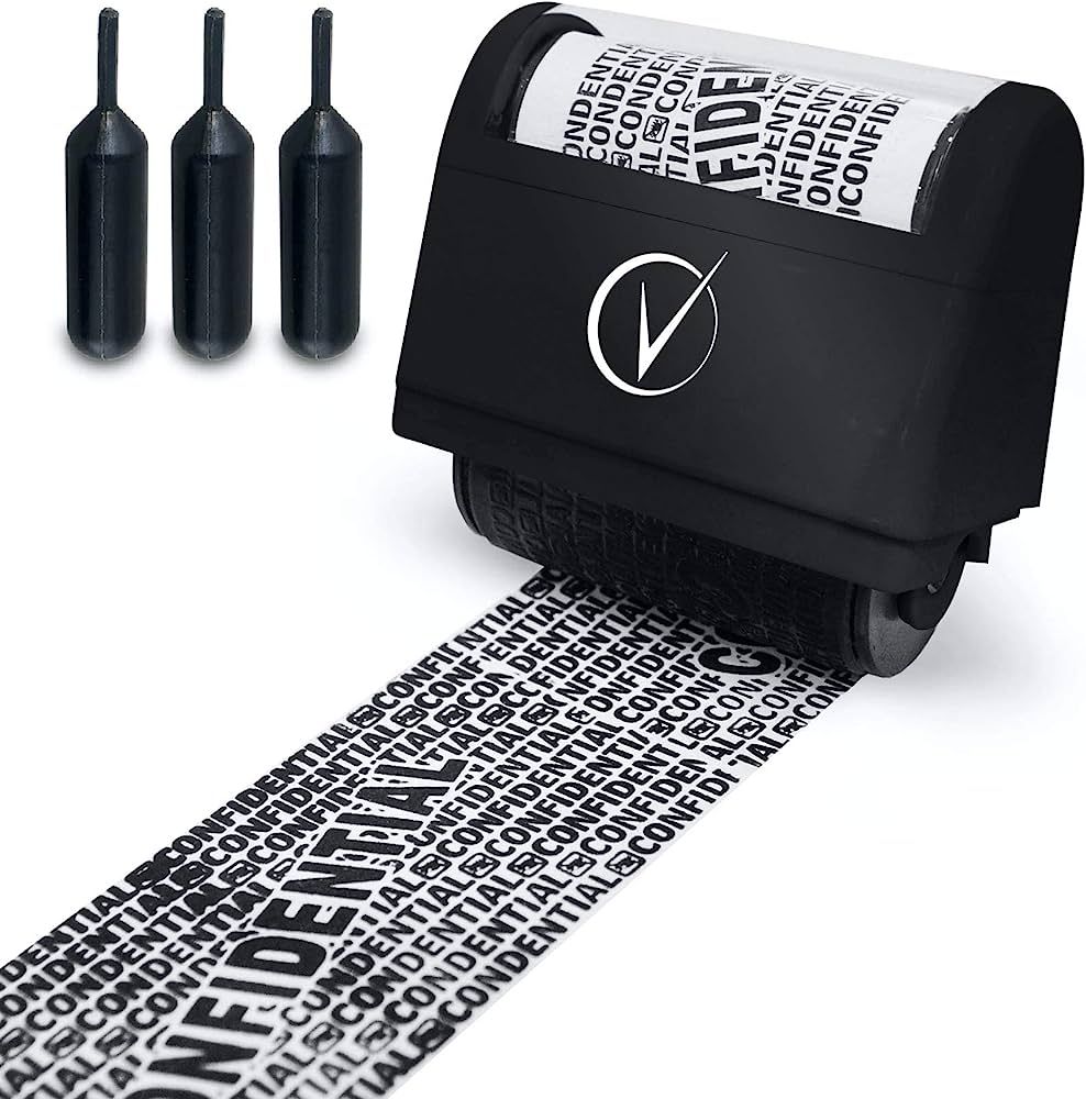 Identity Theft Protection Roller Stamps Wide Kit, Including 3-Pack Refills - Confidential Rolle... | Amazon (US)