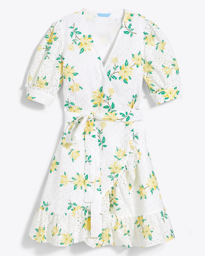 Reba Wrap Dress in Magnolia Eyelet | Draper James (US)